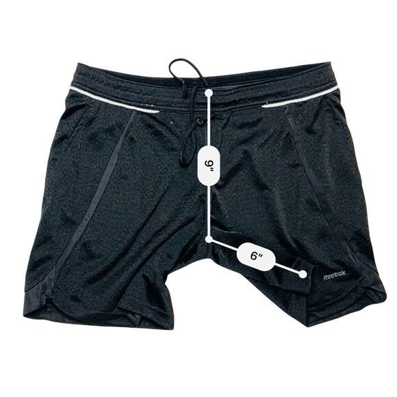 Reebok Black PlayDry Moisture Wicking 6" Mesh Running Shorts MEDIUM Activewear - Picture 8 of 10